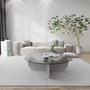 Hanah Home Mesa de Centro Himalayas Blanca con Cristal Templado